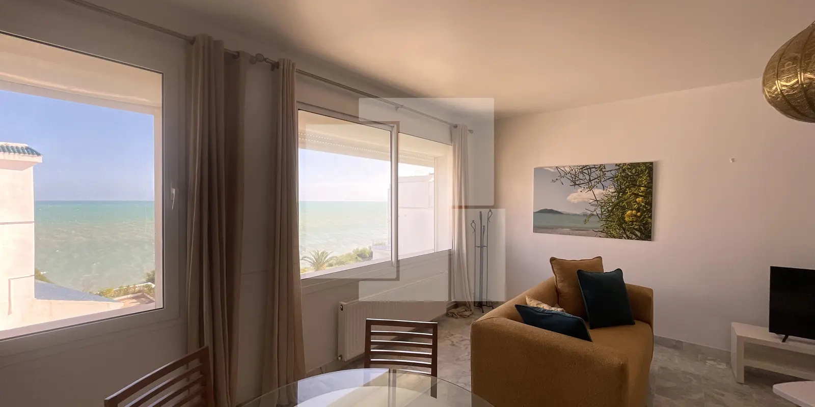 Appartement S+2 meublé avec vue sur mer, Gammarth supérieur