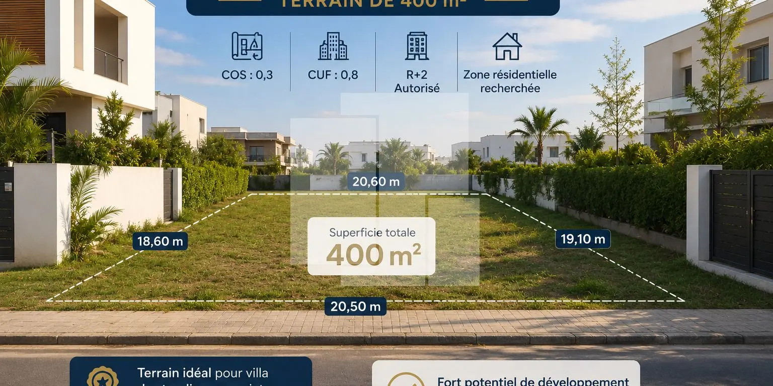 Terrain de 400 m², La Marsa