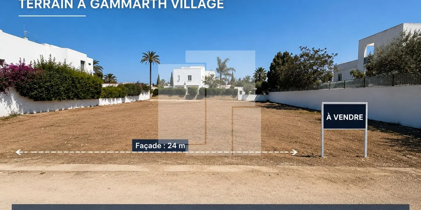 Terrain de 900m², Gammarth village